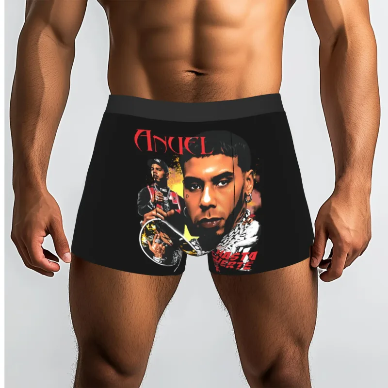 Male Funny A-Anuel AA Underwear Boxer Briefs Stretch Shorts Panties Underpants