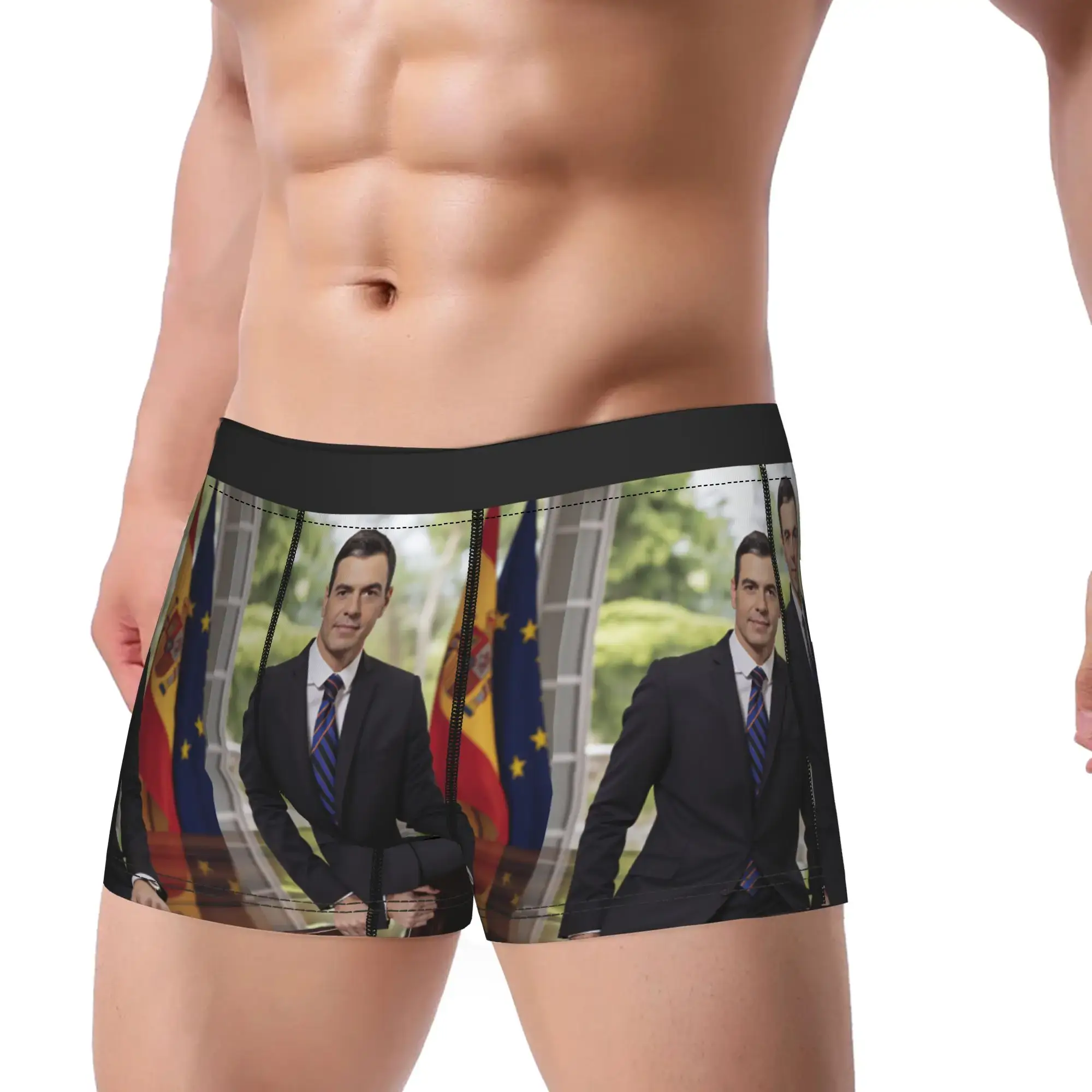Pedro Sanchez Underwear Printing Trunk Hot Sale Men's Panties Novelty Boxer Brief Birthday Gift