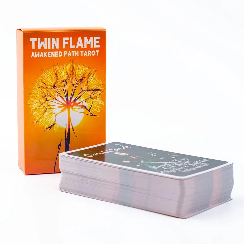 Twin Flame Awakened Path Tarot 78 kártyapakli Jelentése Oracle Card Divination Edition társasjáték 10,3*6 cm
