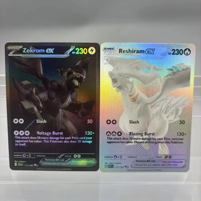 אוסף עשה זאת בעצמך 2025 SV11 Reshiram Zekrom לשעבר עשה זאת בעצמך כרטיס יחיד כרטיס קלאסי משחק אנימה צעצוע מתנה