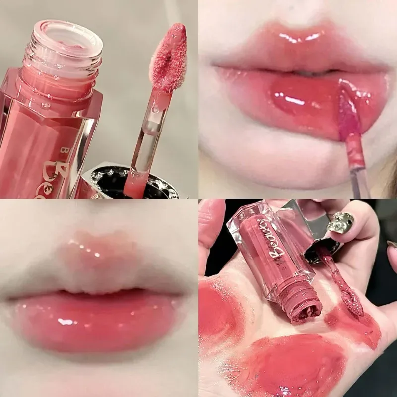 Ice διάφανο καφέ Lip Gloss Ενυδατικό γυαλιστερό υγρό κραγιόν Nude Water Light Glass Mirror Lip Glaze Μακιγιάζ μακράς διαρκείας