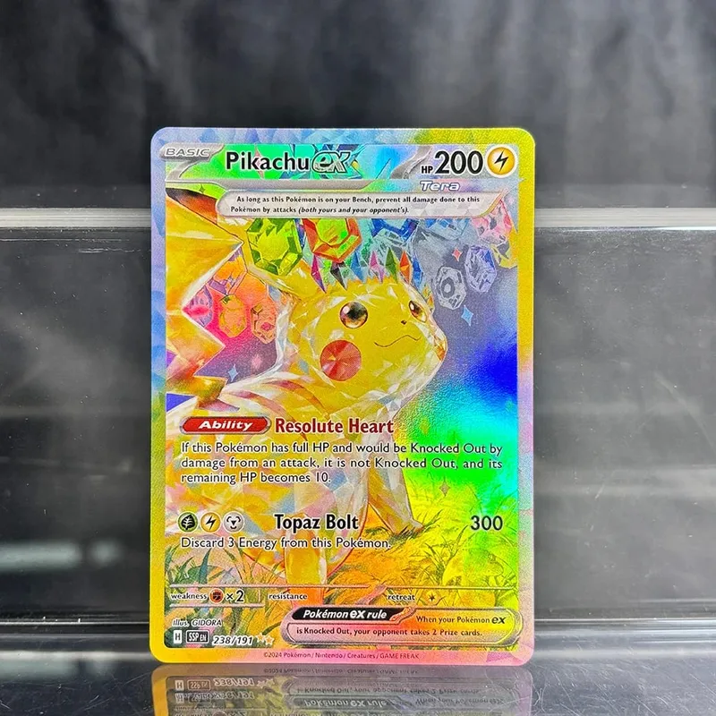 אוסף משחקי מסחר הולוגרפי PTCG כרטיסי פרוקסי Charizard Pikachu Mew EX Singl PKM Foil Cards Gengar VMAX Skyridge (SK)