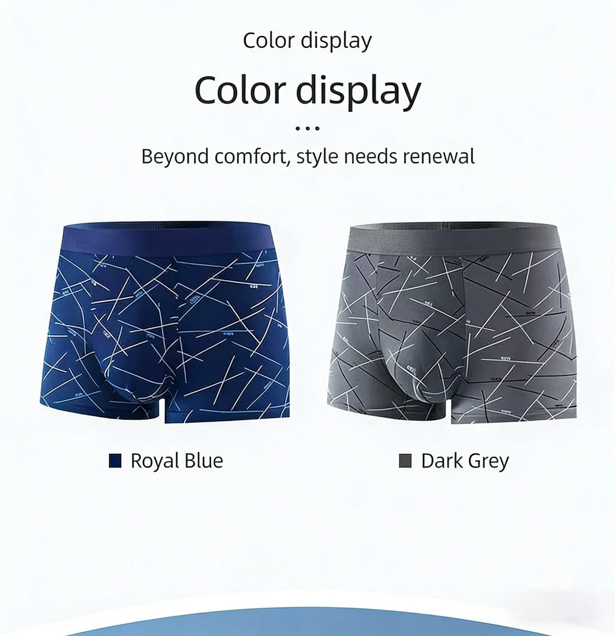 4pcs men's underwear, comfortable, soft and fashionable daily line print intimate boxer briefs, sporty and breathable boxers 3256811629132186
