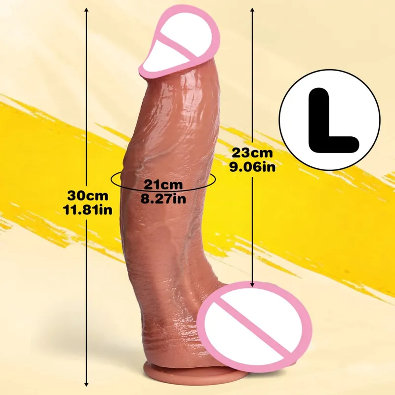 Bend Dildo Realistic Silicone Thick Penis Adult Sex Toys for Women Anal Vagina Masturbator Dildos with Suction Cup Dick Massager