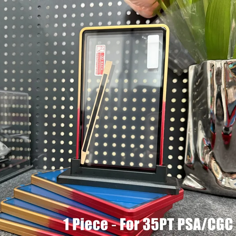 Casing Logam Tempat Pelindung Kartu Perdagangan Aloi Aluminium Warna Gradien Multiwarna untuk Kartu Bertingkat 35PT PSA CGC