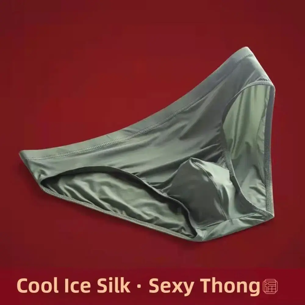 Men's Ice Silk Breathable Briefs Skin Friendly Lingerie Transparent Triangle Pants Mens Sexy Underwear Stretch Male Sexy Panties