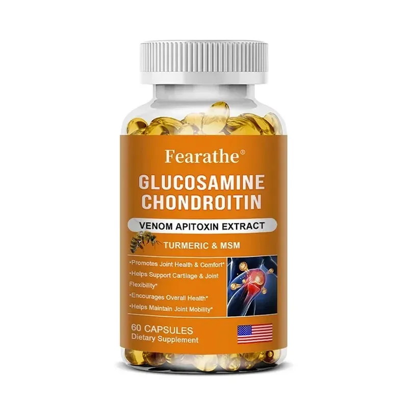 Glucosamine Chondroitin MSM and Turmeric Supplement - Support for Cartilage & Joint Health & Flexibility Non-GMO Capsules
