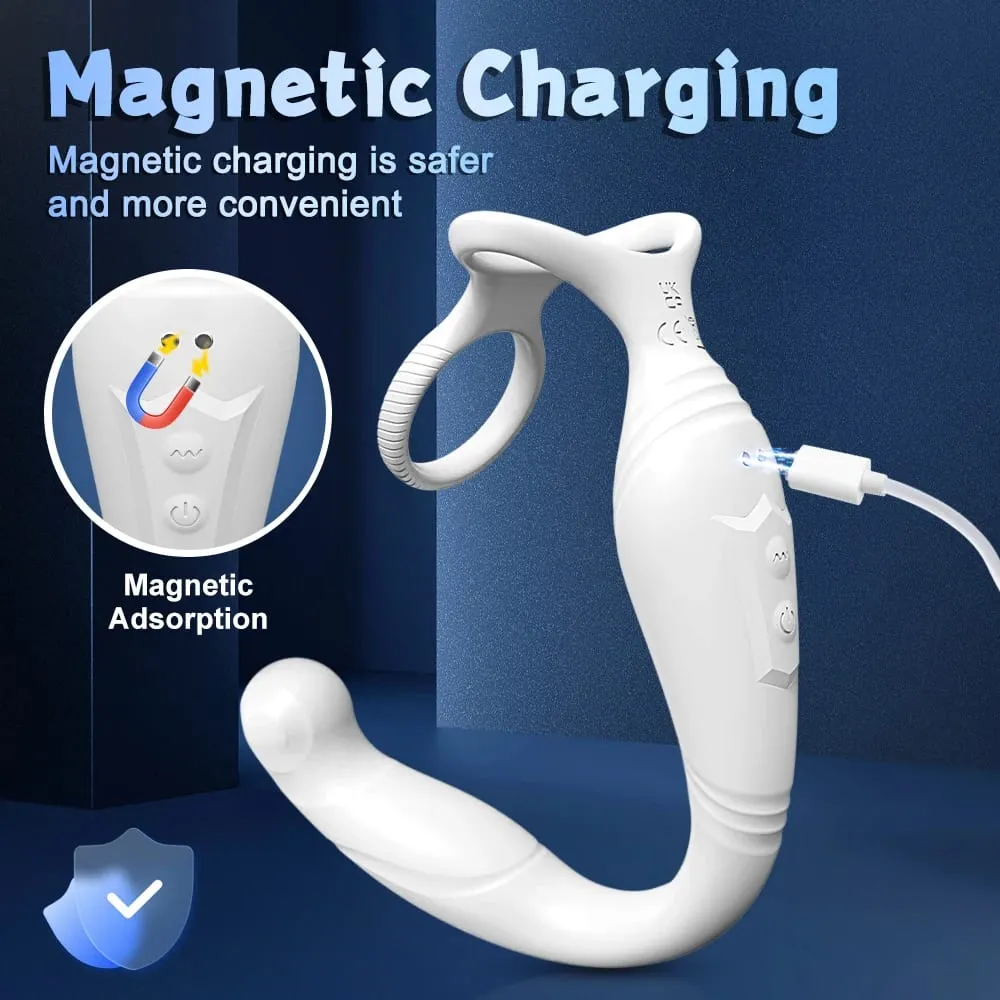 App Control Vibrator for Men Prostate Massager Dual Penis Ring Cock Rings Anal Vibrating Butt Plug Anal Sex Toy for Men