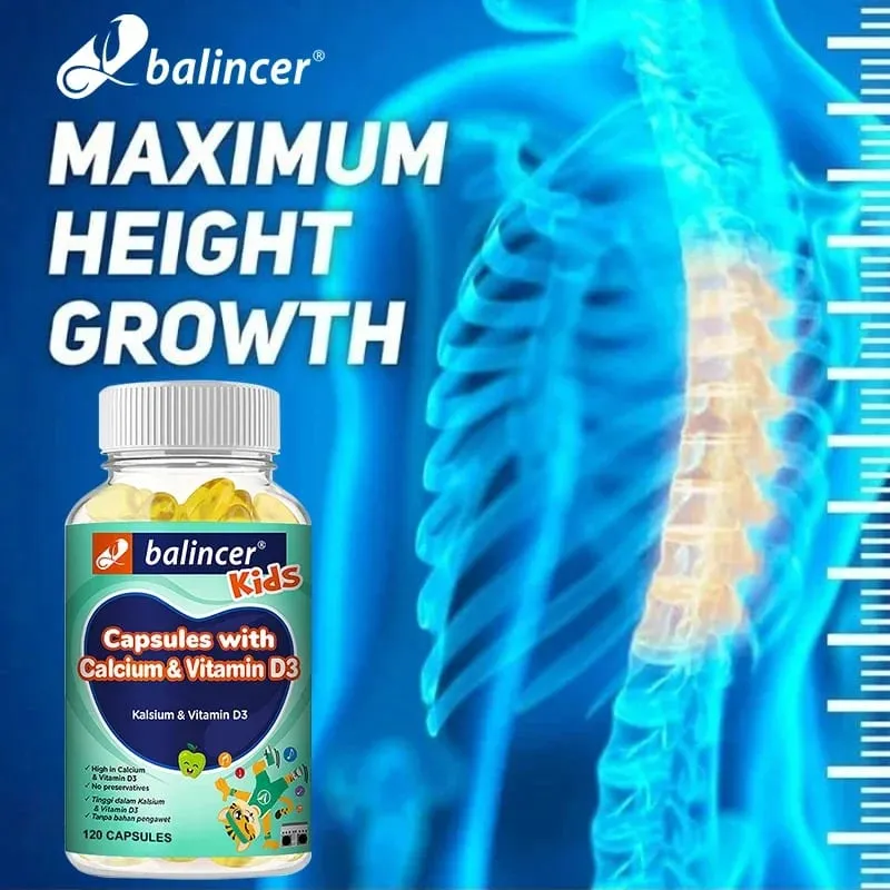 Height Growth - Supplements Calcium Vitamins Minerals and Essential Nutrients To Help Children Teenagers & Adults Grow Taller