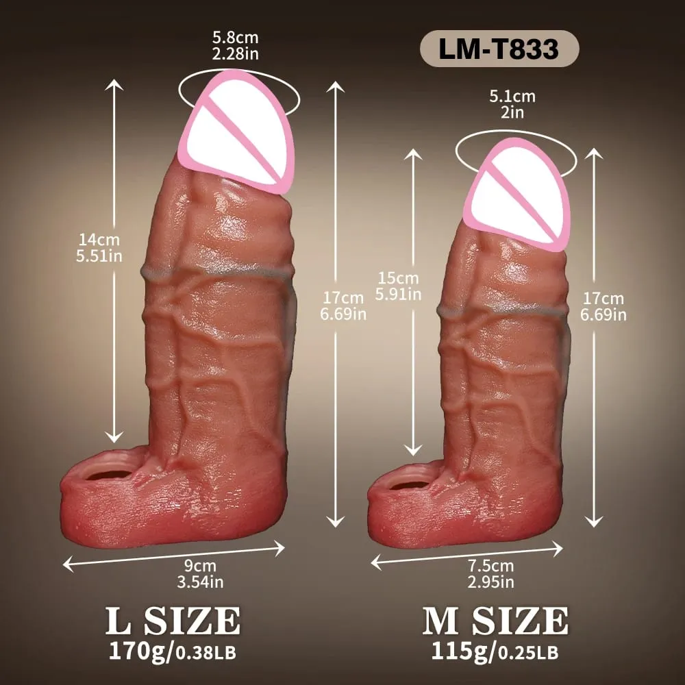 Men Sex Toys Reusable Realistic Stretchable Silicone Penis Ring Cock Ring Delay Ejaculation Semen Lock Ring Sex Toys for Men Penis Sleeve Soft Penis Dildo Locking Ring And Realistic Texture Sheath Cock Ring Penis Suitable For Men Couples Se