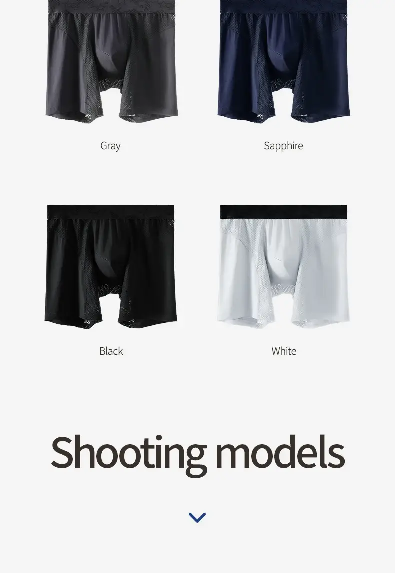 Extended sports underwear, men's boxer shorts, Modal anti-leg abrasion running, large size breathable training quadrangle shorts