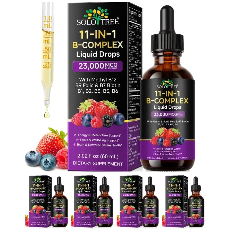11-σε-1 B Complex Υγρές Σταγόνες με Methyl B12 Folate Biotin για Καθημερινό Ενεργειακό Μεταβολισμό Εγκεφάλου Εστίαση & Ανοσοποιητική Υποστήριξη 60ml