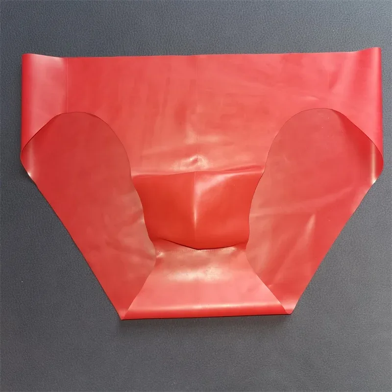 Latex Underwear Transparent Briefs Men's Rubber Convex Pouch Underpants Shiny Male Erotic Lingerie Triangle Panties Slip Homme