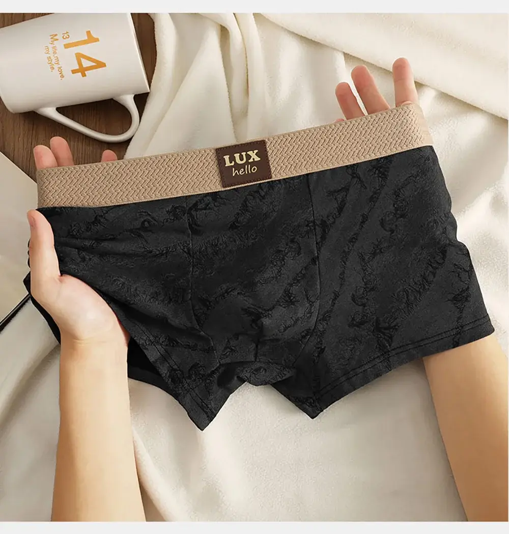 3PCS/Pack 100% Cotton Luxury Print Boxers Hombre 3D Mesh Breathable Antibacterial Pouch Underwear Comfortable Soft Men's Panties
