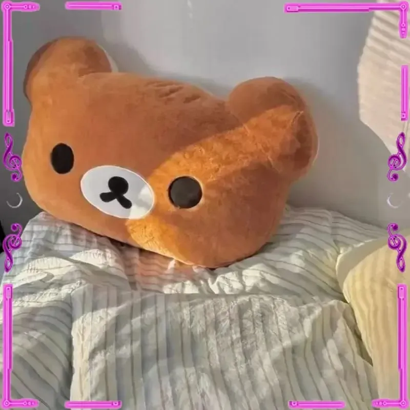 44 cm-es aranyos Rilakkuma plüss játék háttámla levehető huzat az ágy melletti nagy párnapaplan Mosható alvópárna ajándékok