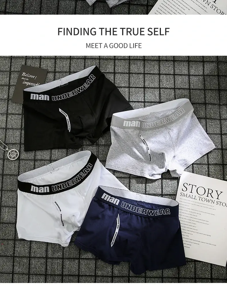 2024 new 6pcs/Lot Cotton Mens Underpants Soft Boxer Men Breathable Solid Underwear Flexible Boxershorts Cuecas Vetement Homme