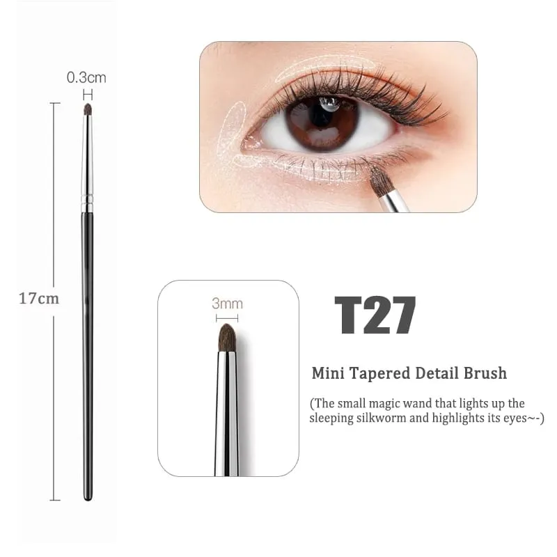 Detail Kleine oogschaduw Make-up kwasten Wenkbrauwborstel Platte fijne eyelinerborstel Hoogtepunten Smudge Zijderups Schaduwborstel Make-up tool