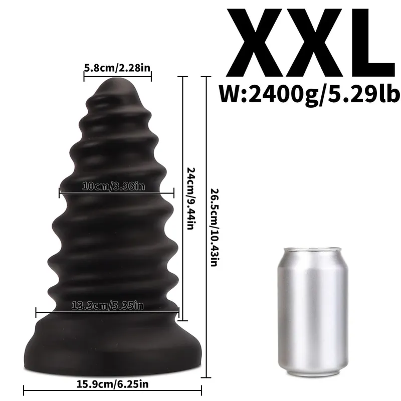 Huge Anal Plug Anal Training Dilator Big Dildo Ass Long Screw Butt Plug Large Gay Sex Toy for Women Men Prostate Massage 18