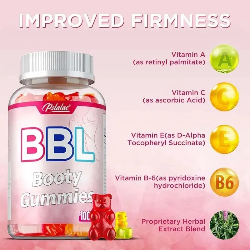 BBL Gummies para sa Mas Malaking Paglaki ng Puwit - Hugis Katawan ng Babae Pahigpitin ang Pweti Pigilan ang Paglalaway at Pagbagsak Palakihin ang Sexy na Pwet
