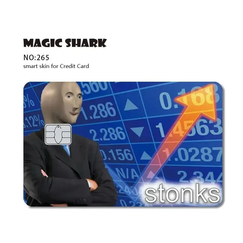 Magic Shark Dog Meme Hunter Stanks 3M מט PVC קדמי מדבקה כיסוי עור לכרטיס אשראי בנקאי