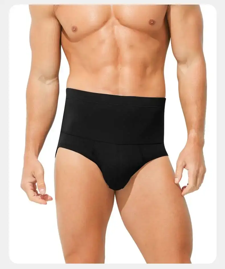 Men's cotton underpants, high-waisted, slimming, waist-protecting, enhanced warmth, short underpants for overweight sportswear