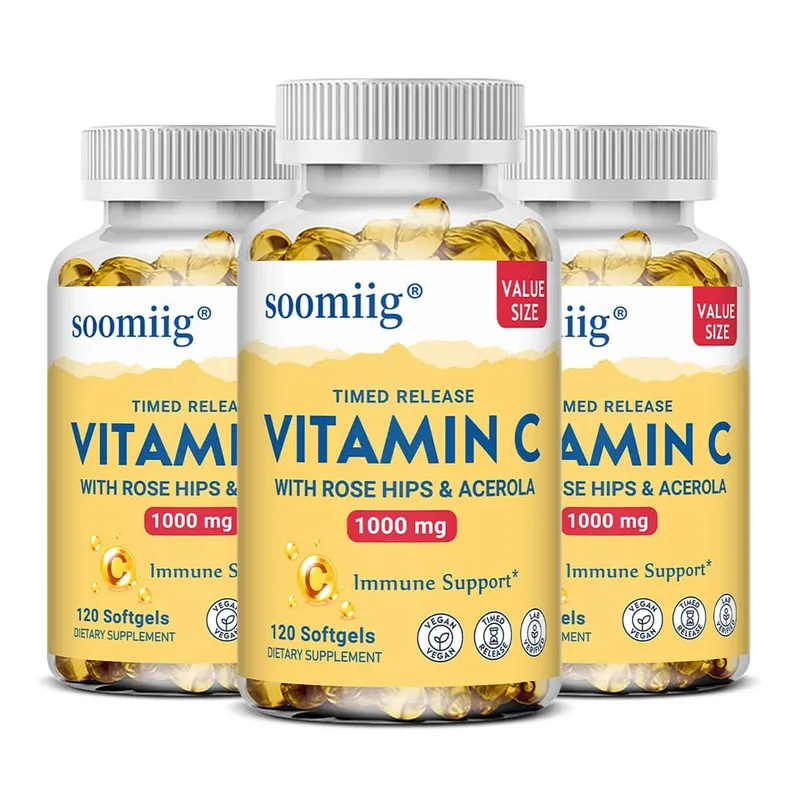 Vitamin C Capsules 1000mg - Immune Support Cellular Energy Production Improve Skin Brightening Skin Teeth & Heart Health