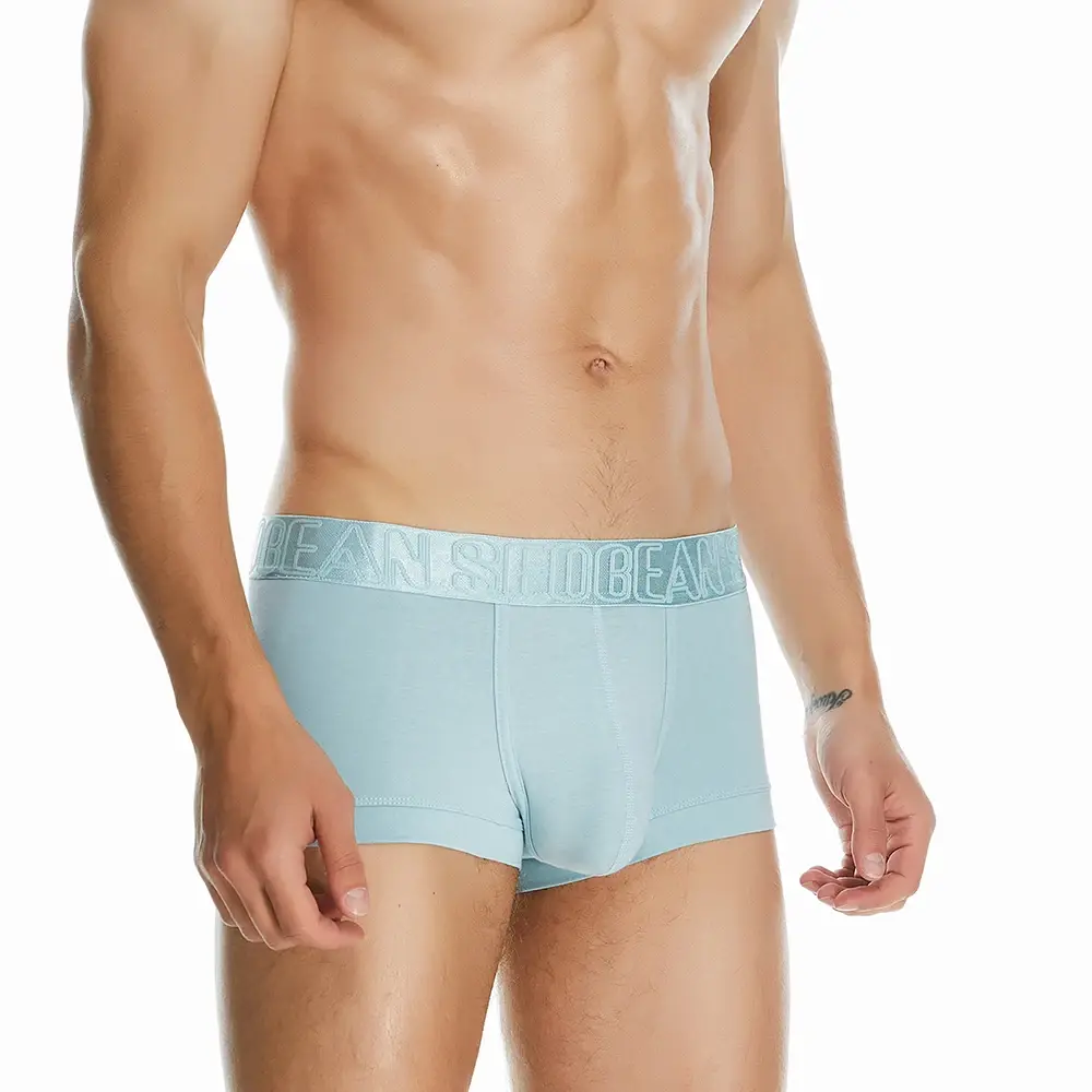 Men's Breathable Cotton Boxer Shorts U-Convex Pouch Low-Waist Soft Stretch Underwear for Daily Casual & Intimate Wear