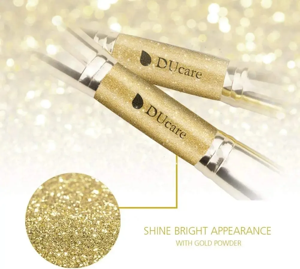 DUcare 2Pcs Πινέλα Μακιγιάζ Duo End Face Brush For Foundation Powder Buffer και Contour Eyeshadow Synthetic Cosmetic Tools Makeup