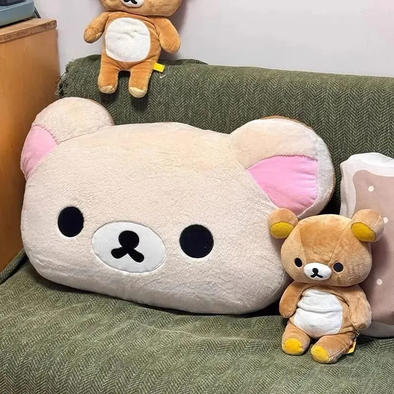 44 cm-es aranyos Rilakkuma plüss játék háttámla levehető huzat az ágy melletti nagy párnapaplan Mosható alvópárna ajándékok