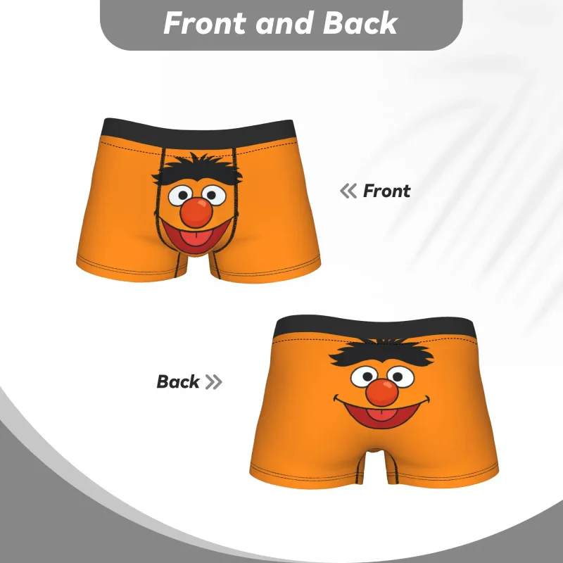 S-Sesames Streets Tango Elmo & Grover Underwear Men Shorts Briefs Funny Boxershorts Quality Customs Oversize Panties