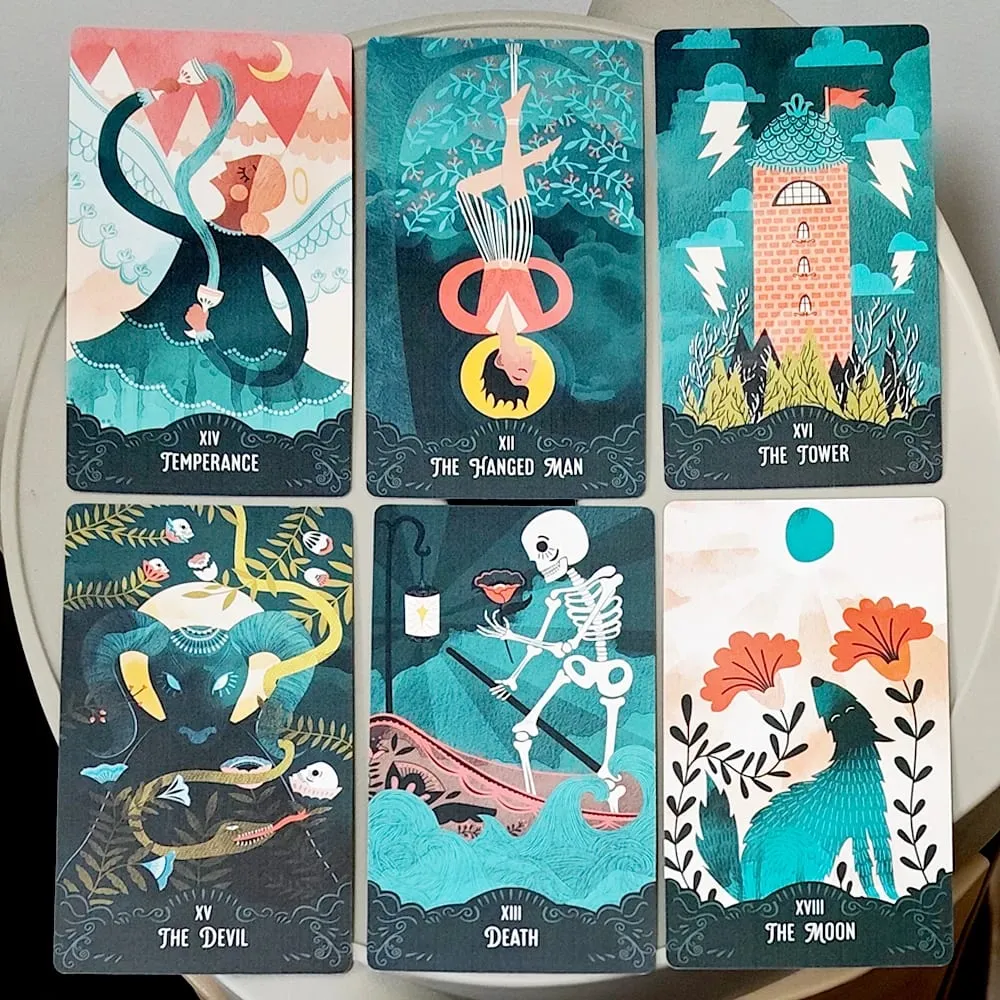 Star Maiden Tarot Pakli 78 kártyapakli Esztétikus Égi Isteni Tarot Kártyák Kétrészes Merev Dobozban 12*7cm Dupla dombornyomással