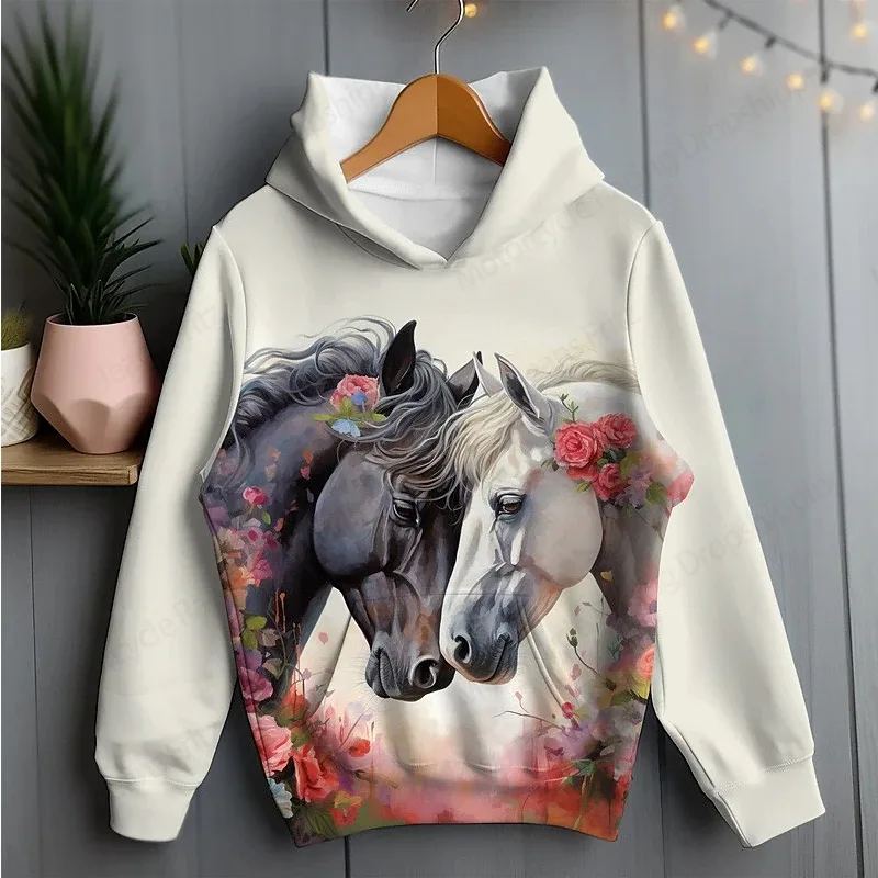 Sweatshirt Haiwan Lucu Ayam Tupai Kuda Arnab Cetak 3d Hoodie Lelaki Wanita Fesyen Oversize Hoodies Wanita Sweat Street Coat