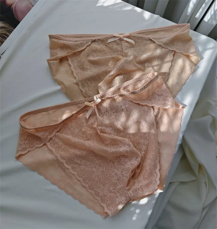 men's underwear Lace mesh sissy cuecas masculin no trace bow calzoncillos hombre without feeling cueca sexys tøy men lingerie