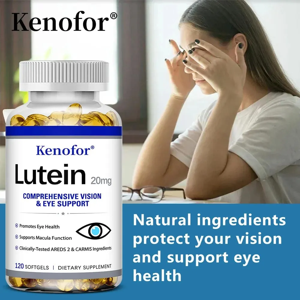 Lutein Capsules - with Zeaxanthin and Vitamin E - Powerful Antioxidant Eye Health Improve Vision Health - 120 Capsules