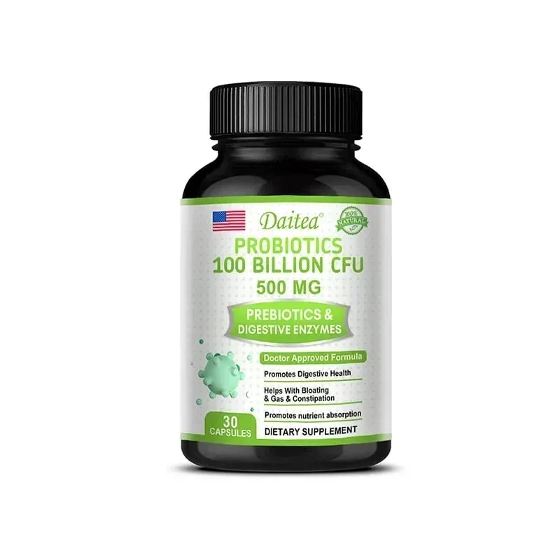 Probiotics 100 Billion CFU na may Prebiotics at Digestive Enzymes Gut Health Digestion Bloating Relief at Immune Support