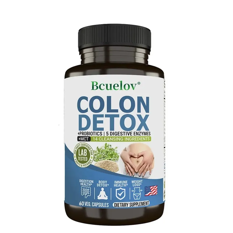 A Psyllium Husk-ot tartalmazó vastagbél Detox probiotikumok enyhítik a székrekedést és a puffadást, tisztító kiegészítő