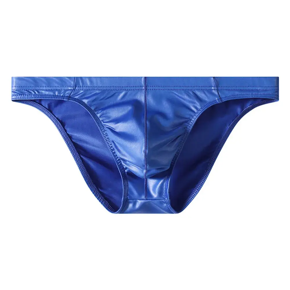 Waterproof Men Briefs Glossy Thong Silky Smooth Underpants Low-waist Men Underwear Waist Bulge Pouch Lingerie Panties Underpant