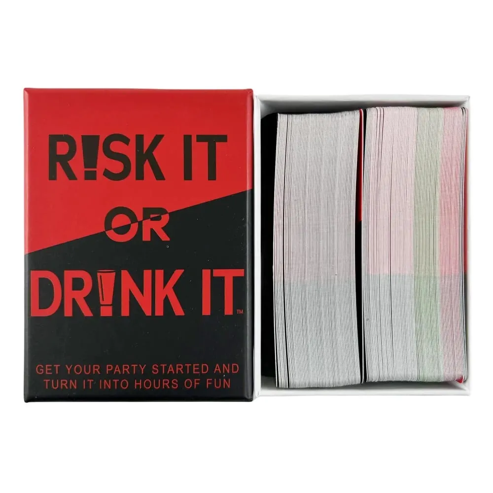 Risk It or Drink It Διασκεδαστικό παιχνίδι πάρτι για το κολέγιο παιχνίδι με κάρτες Παιχνίδι με το ποτό Pregame Night Ξεκαρδιστικό τόλμημα Προκλήσεις Ερωτήσεις για ενήλικες