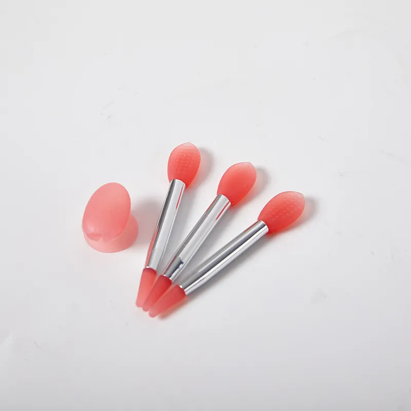 【M】 Kuas Masker Bibir Pelembap Bibir Silikon 3 Buah dengan Penutup Debu Pengisap Kuas Makeup Film Bibir Penutup Debu Antihilang — image 1