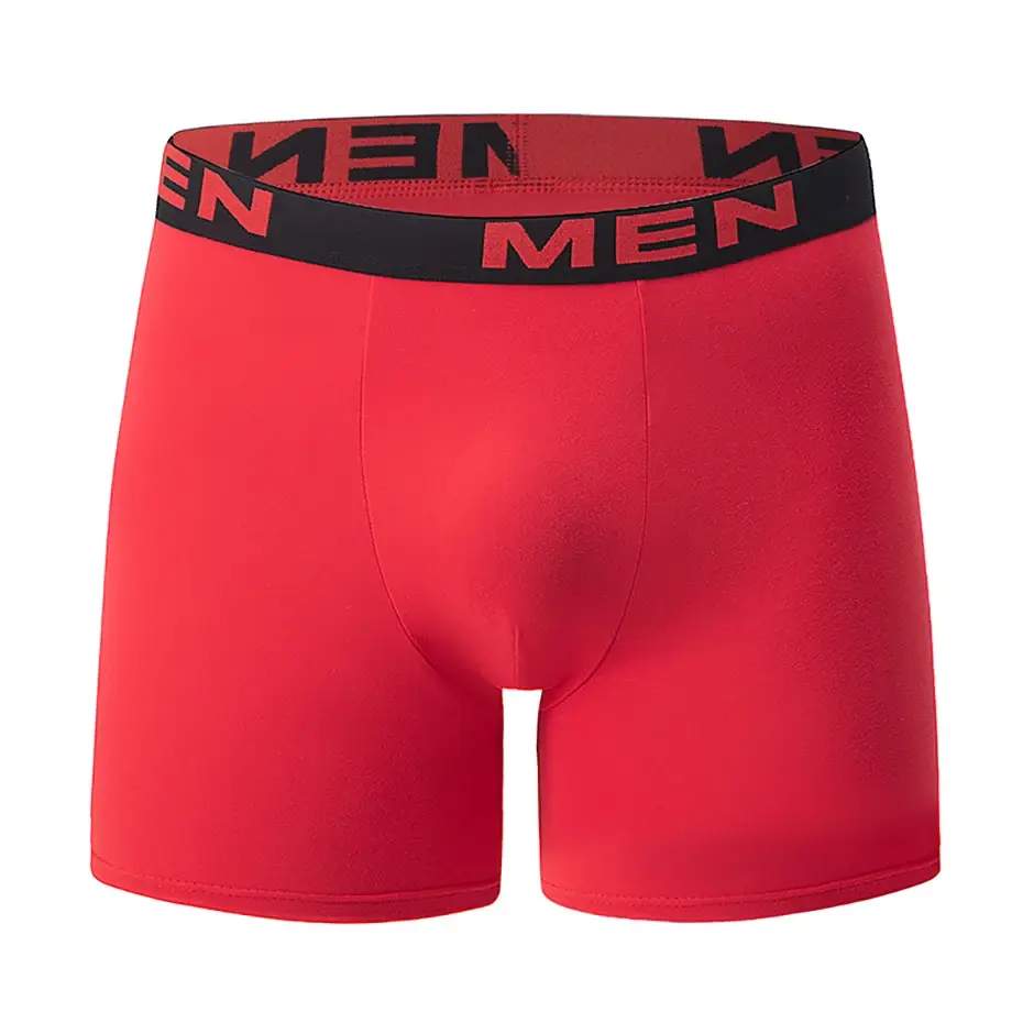 7-piece Set of Four Season Men's Solid Color Long Casual Underwear, Fashionable Sports Underwear, Plus Size Flat Corner Pants