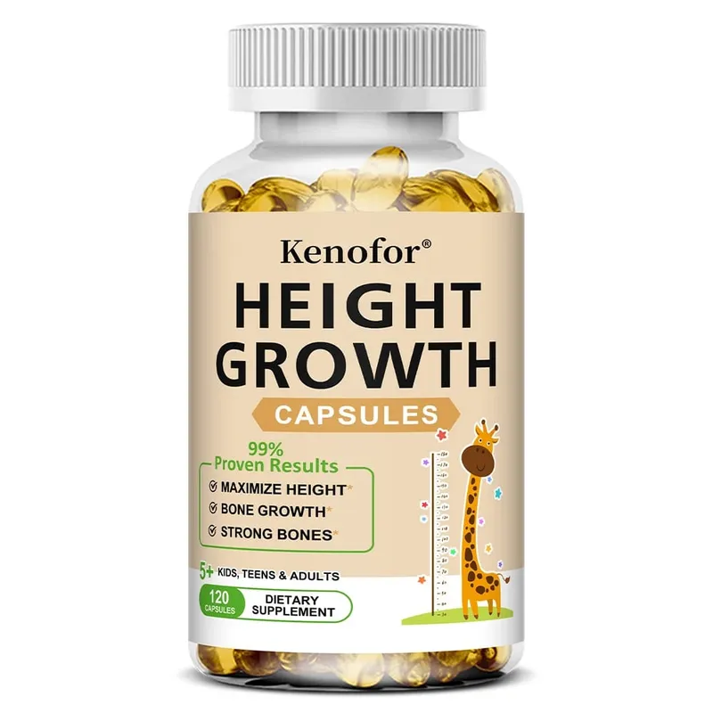 Height Growth Capsules - With Vitamins and Calcium - Increase Bone Strength Promotes Growth Adults Children