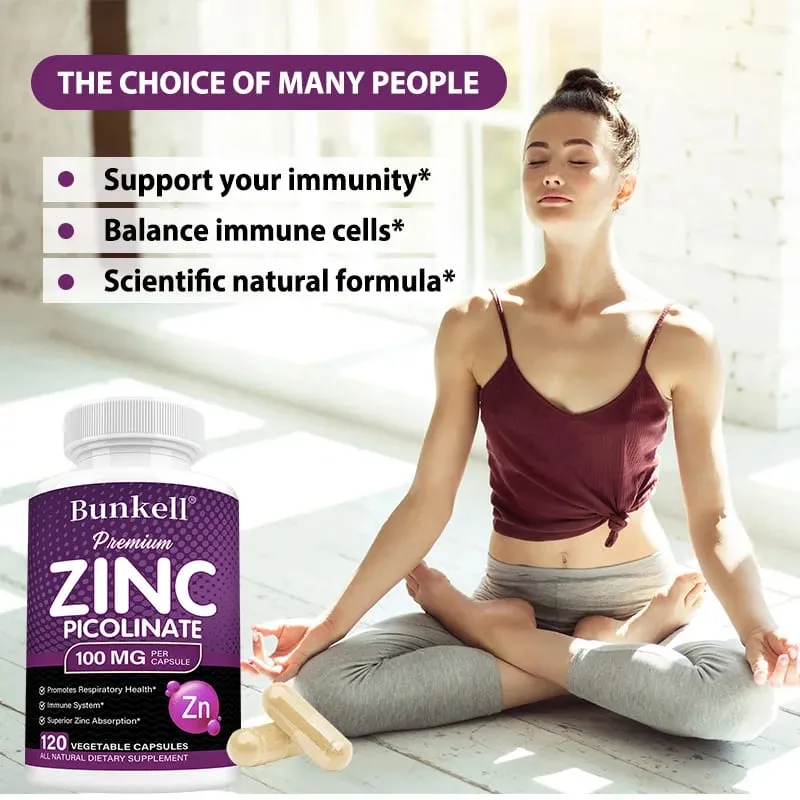 Premium Zinc Picolinate 100mg High Absorption Immune Support Respiratory Health Energy Production at Sleep Supplement