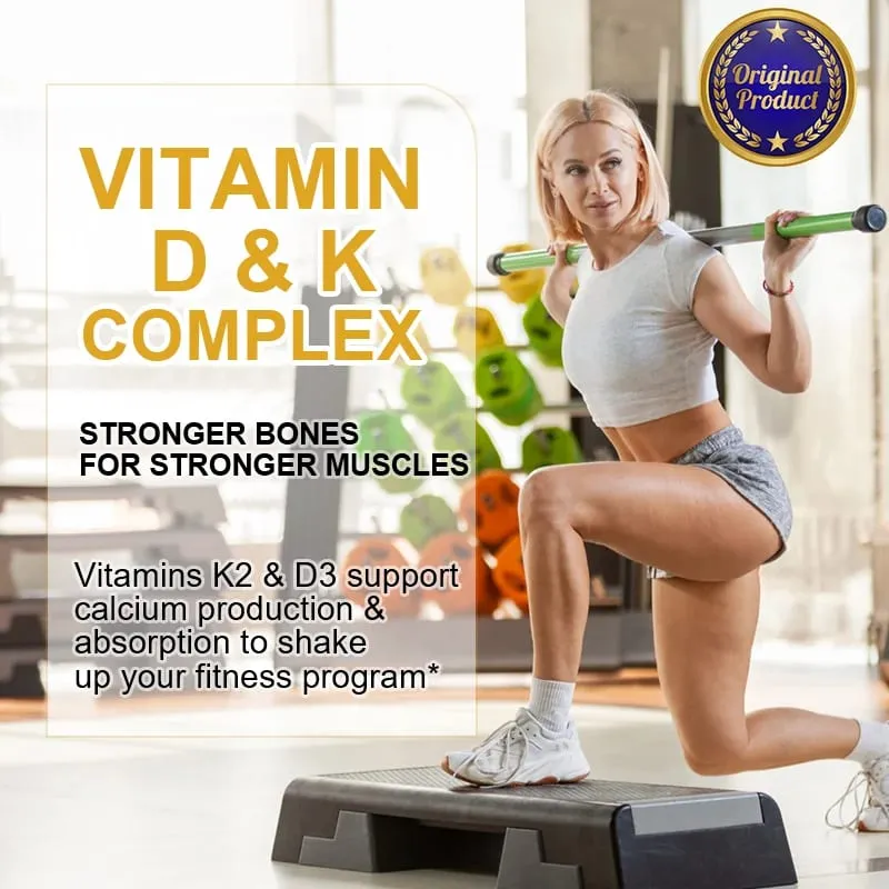 Alxfresh Vitamin D3K2 Capsule Calcium Absorption Bone &Joint Immune System Support Collagen Boosting Skin Health Supplement