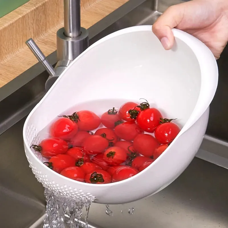 Rice Washing Filter Beans Strainer Basket Colander Plastic Sieve Fruit Vegetable Bowl Drainer Cleaning Tools Home Kitchen Tools