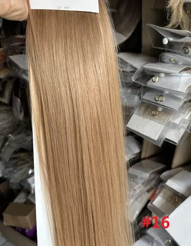 100% תוספות שיער Human Remy 16"-28" 80g-100g 3 יחידות סט 1x20 1x15 1x10 קליפס-בשלוש חתיכות אור ישר טבעי