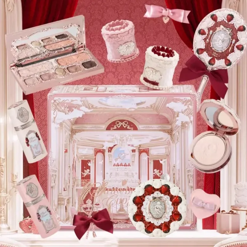 Flower Knows Strawberry Cupid Box Συλλογή Μακιγιάζ Σετ Καλλυντικά Πλήρες σετ Παλέτα Pressed Powder Blush Lipstick Κουτί δώρου