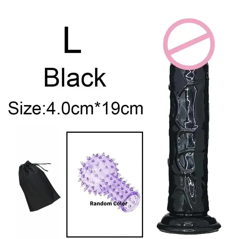 Σούπερ φθηνό 6 μεγεθών Ρεαλιστικό Soft Jelly Dildo Butt Prig βύσματα Παιχνίδι σεξ ενηλίκων για γυναίκες και άνδρες Κολπικός και πρωκτικός αυνανισμός