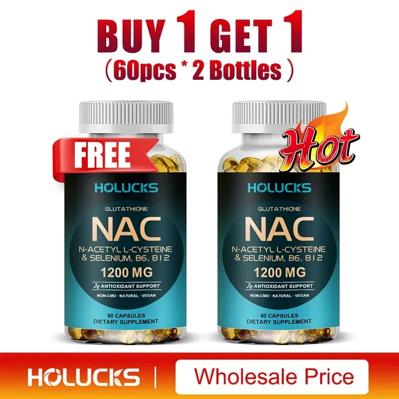 Viên nang NAC 1200mg - Hỗ trợ sức khỏe làn da Năng lượng tế bào Giải độc chống oxy hóa Tăng cường khả năng miễn dịch Cải thiện tiêu hóa