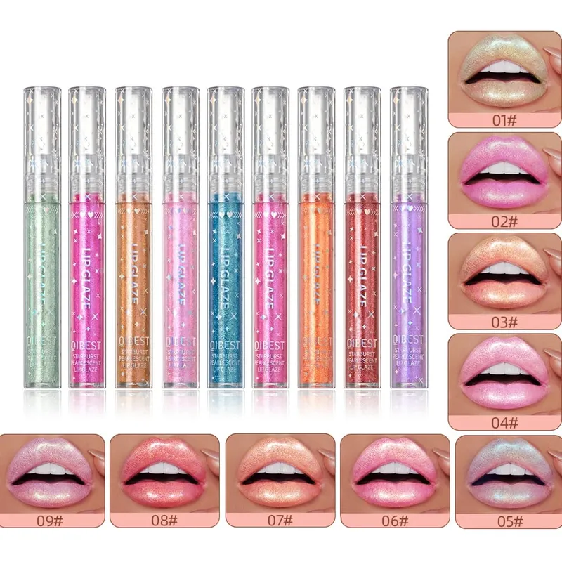 Σετ 9 χρωμάτων Lip Gloss Liquid Lipstick μακράς διαρκείας Glitter Ενυδατικό φωτεινό Lipgloss Μακιγιάζ Shiny Lip Glaze Kit