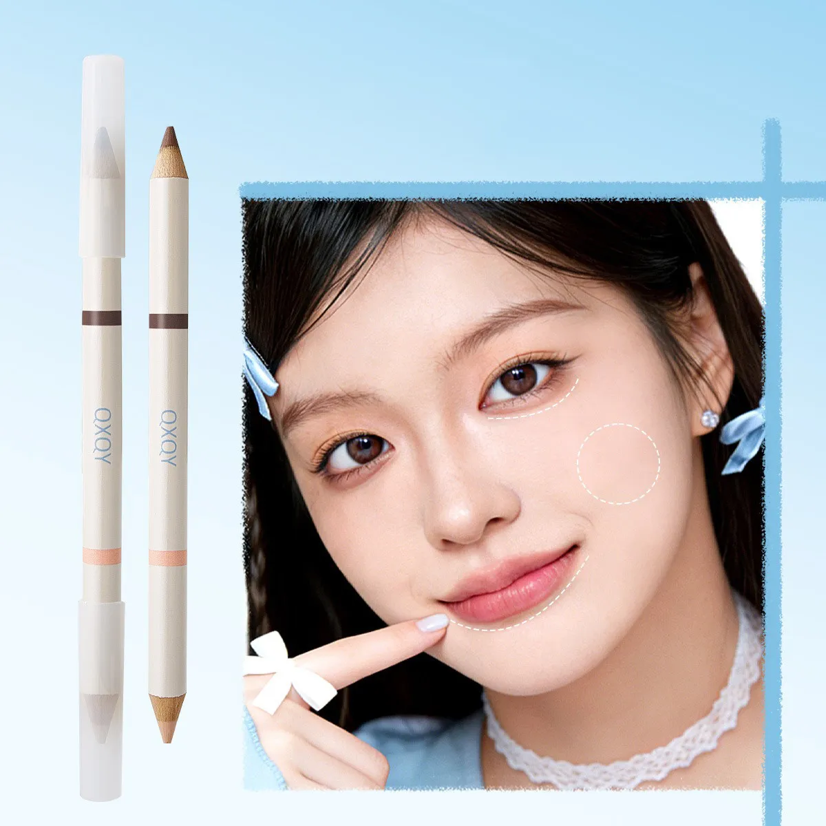 קצה כפול עיפרון Aeyosal Highlighter מט מתחת לעיניים שקית דמעות אניה חץ עט צללית סטיק קוריאני איפור נשים קוסמטיקה
